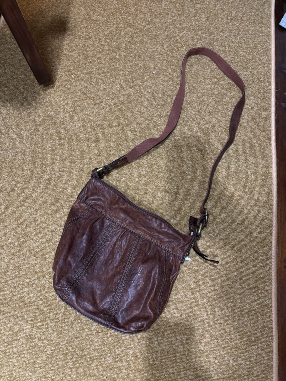 Brown Leather Crossbody Bag - Casual Everyday Shoulder Bag by Fossil